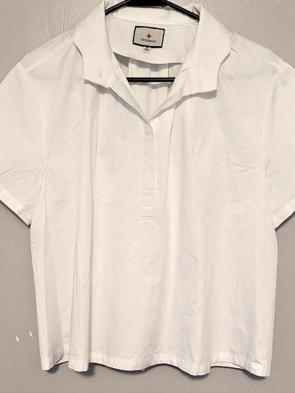 Tuckernuck Sofia Stitch Shirt White Short Sleeve Top
